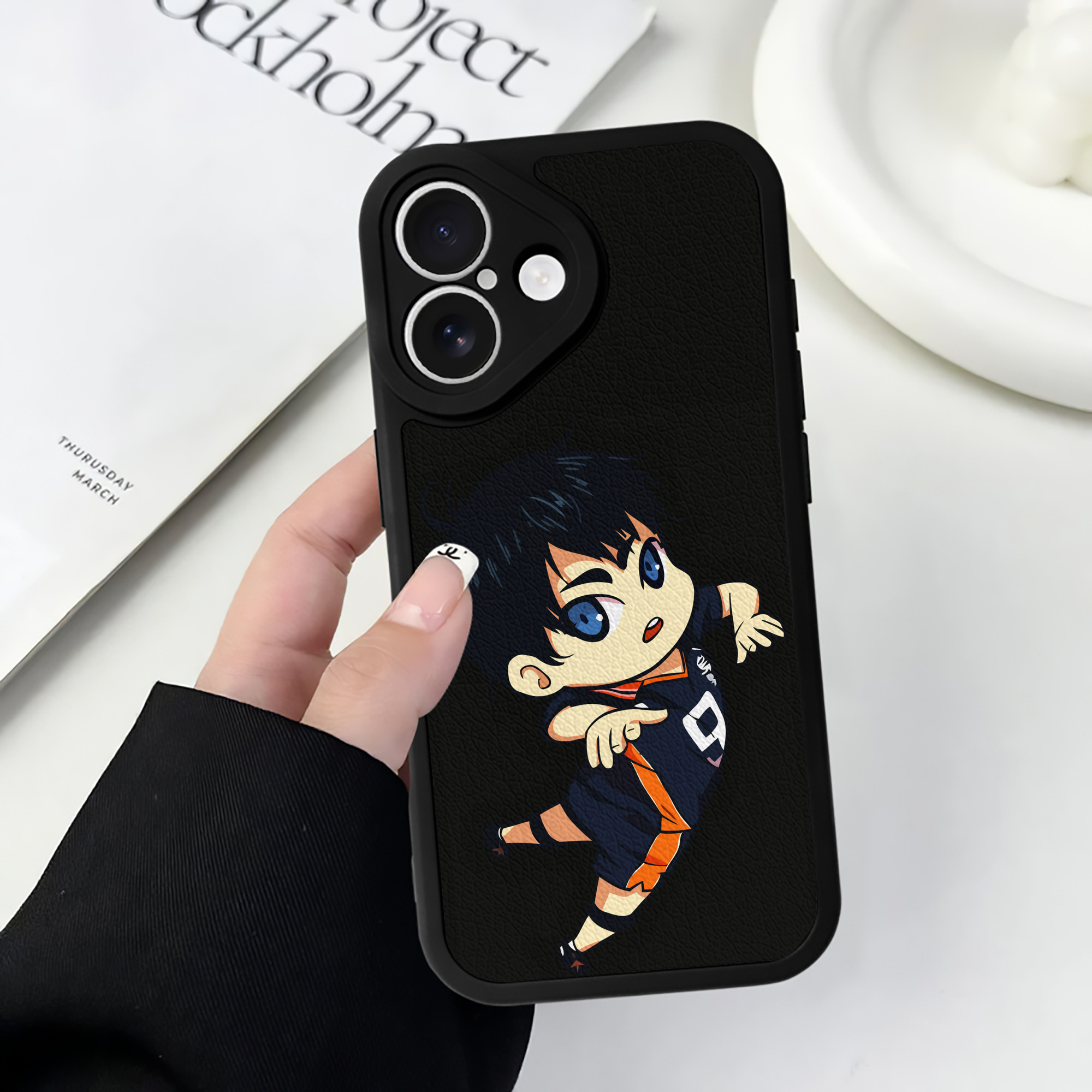 （画像用） ハイキュー!! Haikyu!! 【iPhone 16シリーズ対応】シリコンスマホケース（レザー調） 材質：シリコン